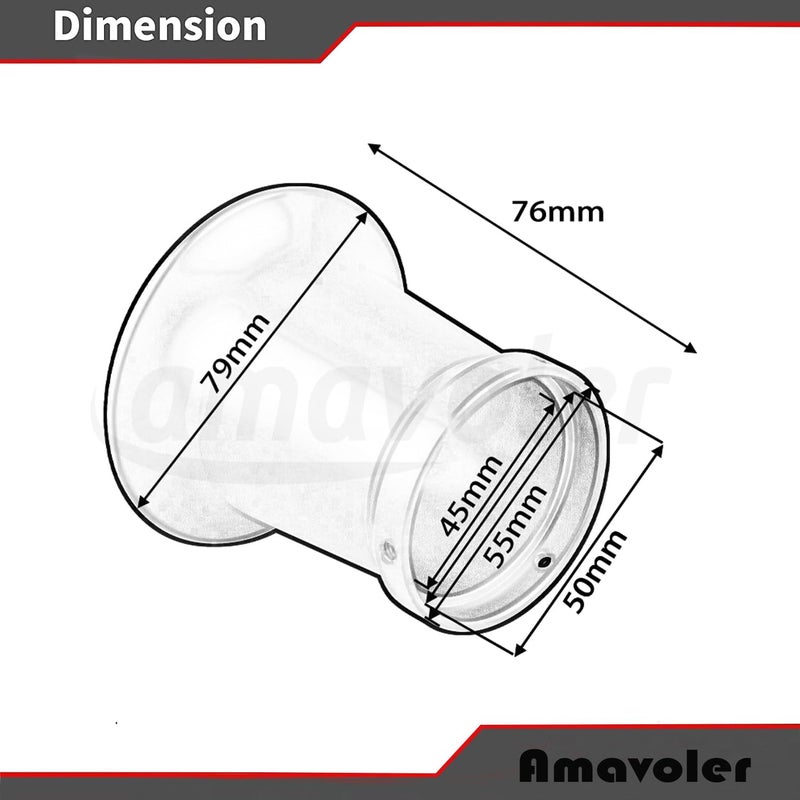 amavoler 50mm Carburetor Air Filter Trumpet Velocity Stack Funnel CNC Alloy Parts Fit for PE VM 21mm,24mm,26mm,28mm,30mm, for Honda Yamaha Kawasaki ATV Dirt Bike Carb Intake Wind Horn Cup. (black) - Image 3